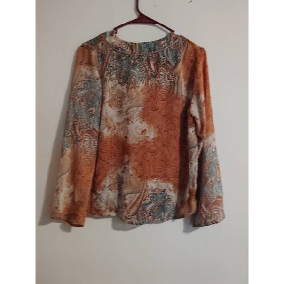 LEMON GRASS Women's Blouse Size Medium Multi-color Floral Mosaic - Picture 2 of 3